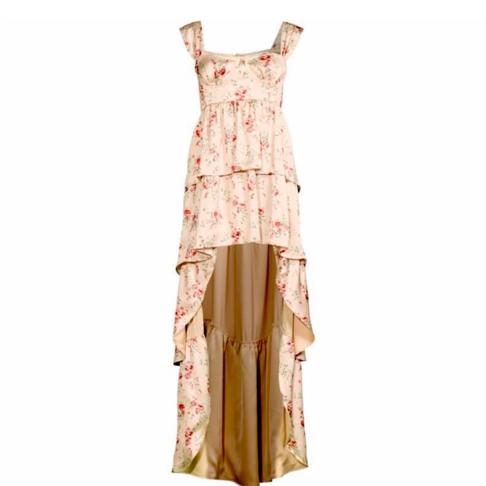 SOLD OUT NWOT Satin tiered High low dress, satin corset maxi, never been worn